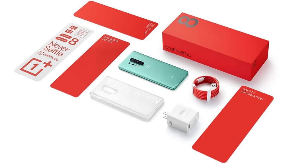 محتويات صندوق موبايل OnePlus 8