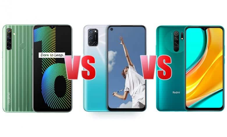 OPPO A52 vs Redmi 9 vs Realme Narzo 10