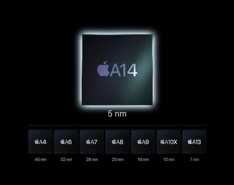 معالج ابل الجديد Apple A14 Bionic بدقة تصنيع 5 نانومتر